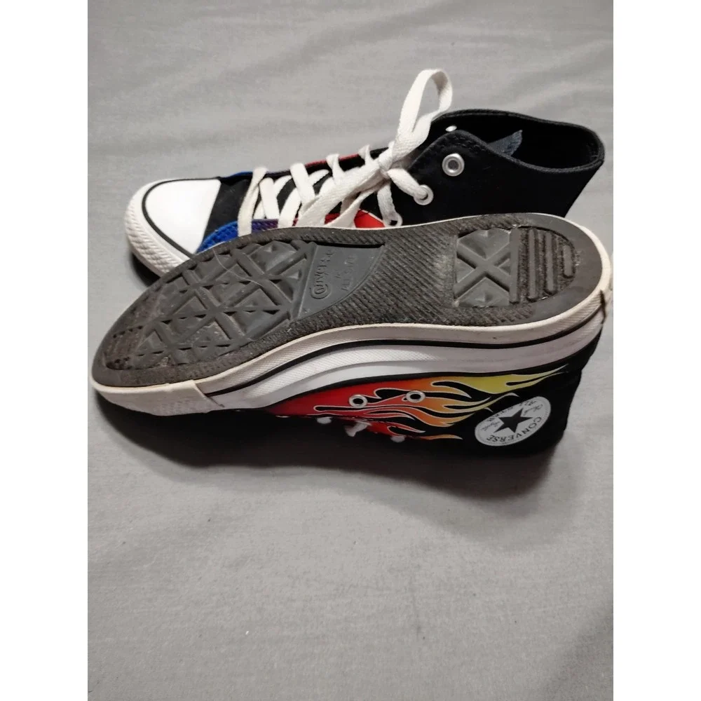 Converse Chuck Taylor Kids 4.5 Flame High‎ Top Preppy Skater Artsy Boho Sneakers